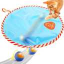 Migipaws Interactive Cat Ball Toy Set, Fun Tracker, Glowing Chase Ball with MystiChaser Pouch, Fluffy Tail, A Small Mice(Blue)