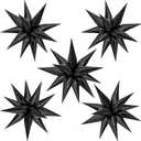 ZAKVOOR 60 Pcs Star Balloons 12 Spike Foil Explosion Party Decoration Balloons for Halloween Graduation Birthday (Black)