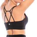 RUNNING GIRL Sports Bras for Women,Padded Sports Bra Tank Top Sexy Crisscross Back High Impact Longline Workout Yoga Bra (Black, M)