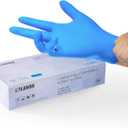 LANON Protection Blue Disposable Nitrile Gloves, Silicone-Free, Food-Safe, Chemical Resistant, Powder-Free, Textured Fingertips, Cooking, Cleaning, Case, Medium, 100 Count 
