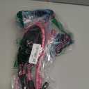 No Pull Dog Harness Adjustable Reflective Oxford Easy Control Medium Large Dog Harness with A Free Heavy Duty 5ft Dog Leash (Small, Pink/Blue Harness+Leash)