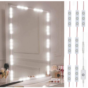 Led Vanity Mirror Lights, Hollywood Style Vanity Make Up Light, 10ft Ultra Bright White LED, Dimmable Touch Control Lights Strip, for Makeup Vanity Table & Bathroom Mirror, Mirror Not Included