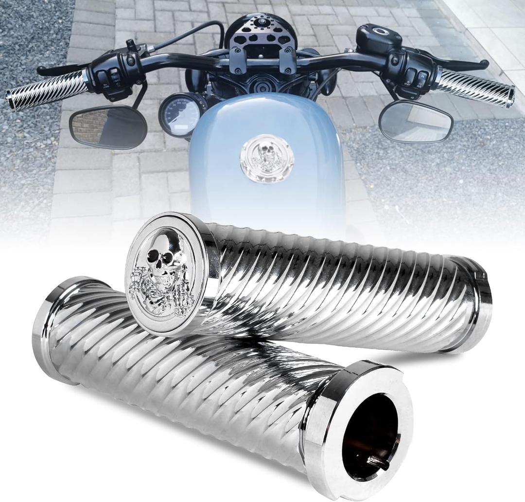 Goldfire Motorcycle Grips 1" 25mm Handlebar Hand Grips for Harley Touring Electra Glide Street Glide Road King Road Glide Softail Fat Boy Dyna FXDLS Trike