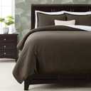 Chanasya Premium Solid Duvet Cover Set - Duvet Cover (90 x 90) & 2 Pillow Shams (20 x 26) - 3-Piece Set - Brown, Queen Size