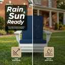 Outdoor Chair Cushions 20x20, Water-Resistant & Fade-Resistant, Patio Furniture Lawn Dining Chair Seat Replacement with High Back, Ties Zipper, Removable Cover, Set of 4, Navy Blue