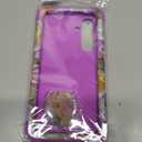 SleekCover Compatible with Galaxy S25 FE Case, 3 in 1 Oil Painting Flower Pattern Heavy Duty Shockproof Protection Silicone Rubber Bumper+Hard PC Protective Cover for Samsung S25 FE 6.7", Purple/ Pink