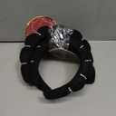3 x black puffy padded spa headband decorated