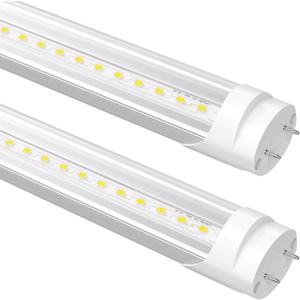 Fluorescent Light Bulbs Replacement 4FT, T8 LED Bulbs 4 Foot Type A+B, 24W (65W Equivalent) 3200LM, 5000K Daylight, 48 Inch Tube, F32T8 or F40T12 LED Replacement, Non-Dimmable, 2-Pack