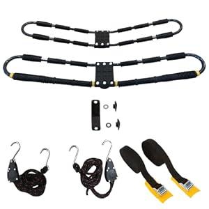 Suspenz Kayak Roof Rack with Tie Down Straps, EZ Roller V-Rack Car Top Carrier Mount for Kayak Canoe SUP (44-0166)