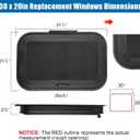 Frameless RV Window, 30" W x 20" H Tinted RV Window with Net Screen and Trim Ring, Suitable for 1-1/2" or 1-7/8" Walls, DOT Approved