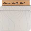 Stone Bath Mat, 2 Pack Diatomaceous Earth Shower Mat, Non-Slip Super Absorbent Quick Drying Bathroom Floor Mat, 24x15, White