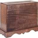 Eximious India Wedding Card Box with Card Slit and Lock 12"X10"X4.5"- Gift Wishing Well Card Box for Weddings, Receptions, Birthdays, Graduations, Baby Showers, Honeymoon Funds KHND (Walnut)