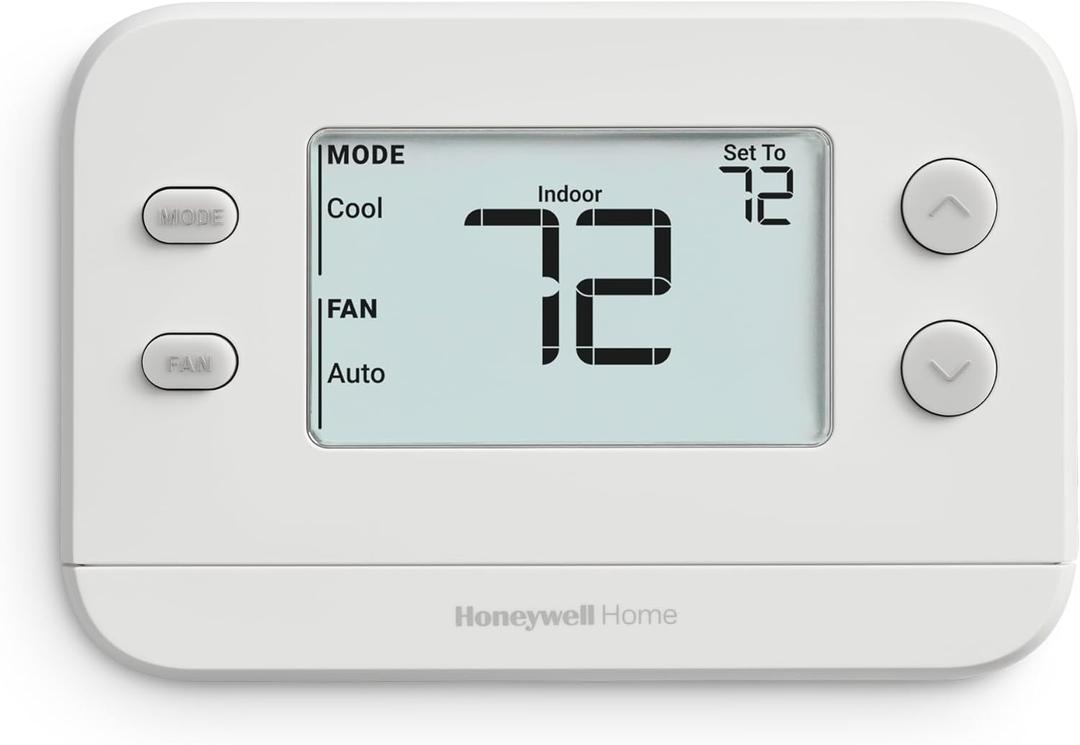 NEW! Honeywell Home Non-Programmable Thermostat, Single-Stage, 1 Heat/1 Cool Compatibility, X1N, White