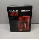 MELLERHOME 12-Cup Red Coffee Maker - Perfect for Home or Office, Borosilicate Carafe, Auto-Off, Reusable Filter, Anti-Drip, Keep-Warm Function, Clear Water Level Window, Red Kitchen Accessories