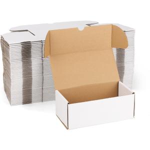 ZBEIVAN 8x4x3 White Shipping Boxes Set of 50, Corrugated Cardboard Mailer Boxes for Packaging Small Business Mailing Gifts