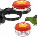 Gtongoko Set of 2 Handheld Hummingbird Feeders New Upgraded Mini Glass Style with Window Mount Suction Cup, Convenient for Outdoor Use & Window Display, Red