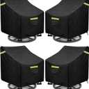 Outdoor Swivel Lounge Chair Cover 4 Pack,(32W x 35D x 36H inches ) 100% Waterproof Heavy Duty Outdoor Chair Covers Patio Chair Covers Waterproof Patio Furniture CoversBlack