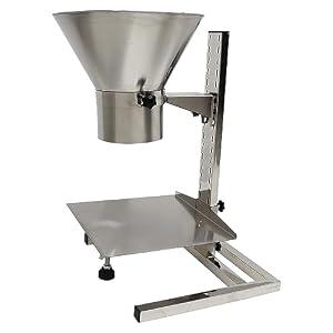 PreAsion Commercial Stainless Steel Funnel with Support Stand Manual Filling Package Funnel 5.5inch