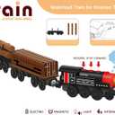Motorized Train for Wooden Track, 3Pcs Train Toy Set for 3 4 5+Years Old Boy Girl Toddlers, Battery Powered Train Compatible with Thomas & Friends, Brio and Chuggington