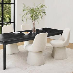 Swivel Dining Chairs Set of 4, Upholstered Mid Century Modern Deskchair with High Back, Linen Fabric Kitchen Chairs for Dining Room, Bedroom, Dressing Room, Linen