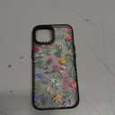 Compatible for iPhone 15 Case Cute Aesthetic - Durable Fashion Funny Phone Case - Girly Nature Flower Floral Pattern Print Cover Design for Woman Girl 6.1 inches Black