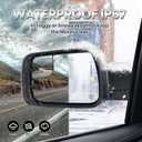 Left Driver Side Mirror Compatible with Ram 1500 2019-2025 Power Folding/Temperature Sensor/Heated/with Turn Signal/Puddle Light/Power Glass Texture Black (14 pins)