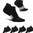 Amutost Ankle Socks Womens Athletic Running Comfort Cushioned 5Pairs (Black)