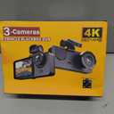 Dash Cam Front and Rear Inside 3 Channel, 4K Full UHD Dash Camera for Cars Built-in 32GB Card with IR Night Vision, 24 Hours Recording, Loop Recording, G-Sensor (Black)