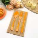 150 Pcs Orange Plastic Silverware, Orange Plastic Cutlery Disposable Includes 50 Forks, 50 Spoons, 50 Knives for Baby Shower, Birthday, Party, Holiday