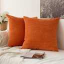 Round Corduroy Pillow Heaboard Decorative Throw Pillows with Insert for Sitting Up in Bed Backrest Body Support Sofa Daybed Dorm Bedroom (18''*18'', Fall Orange)