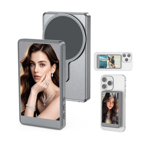 Vlog Selfie Monitor Screen for Phone, Rear Camera for Selfie Vlog Live Stream, Magnetic Mount for MagSafe, Wireless Connection Compatible with iPhone(NOT Support 17) (4 inch)