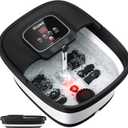 HOSPAN Collapsible Foot Spa with Heat, Bubble, Red Light, and Temperature Control, Foot Bath Massager with 8 Shiatsu Massage Rollers, Pedicure Foot Spa for Relaxation and Stress Relief, Black