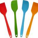 zYoung 4 Pcs Silicone Spatulas, Rubber Spatula Heat Resistant Seamless One Piece Design Flexible Scrapers Baking Mixing Tool,Small