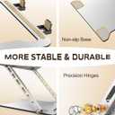 RIWUCT Ultra-Slim Portable Laptop Stand for Desk, Height Adjustable & Dual-Bar Support Laptop Riser Holder, Ventilated Computer Notebook Stand Mount, Compatible with MacBook/Dell/HP(10-15.6")