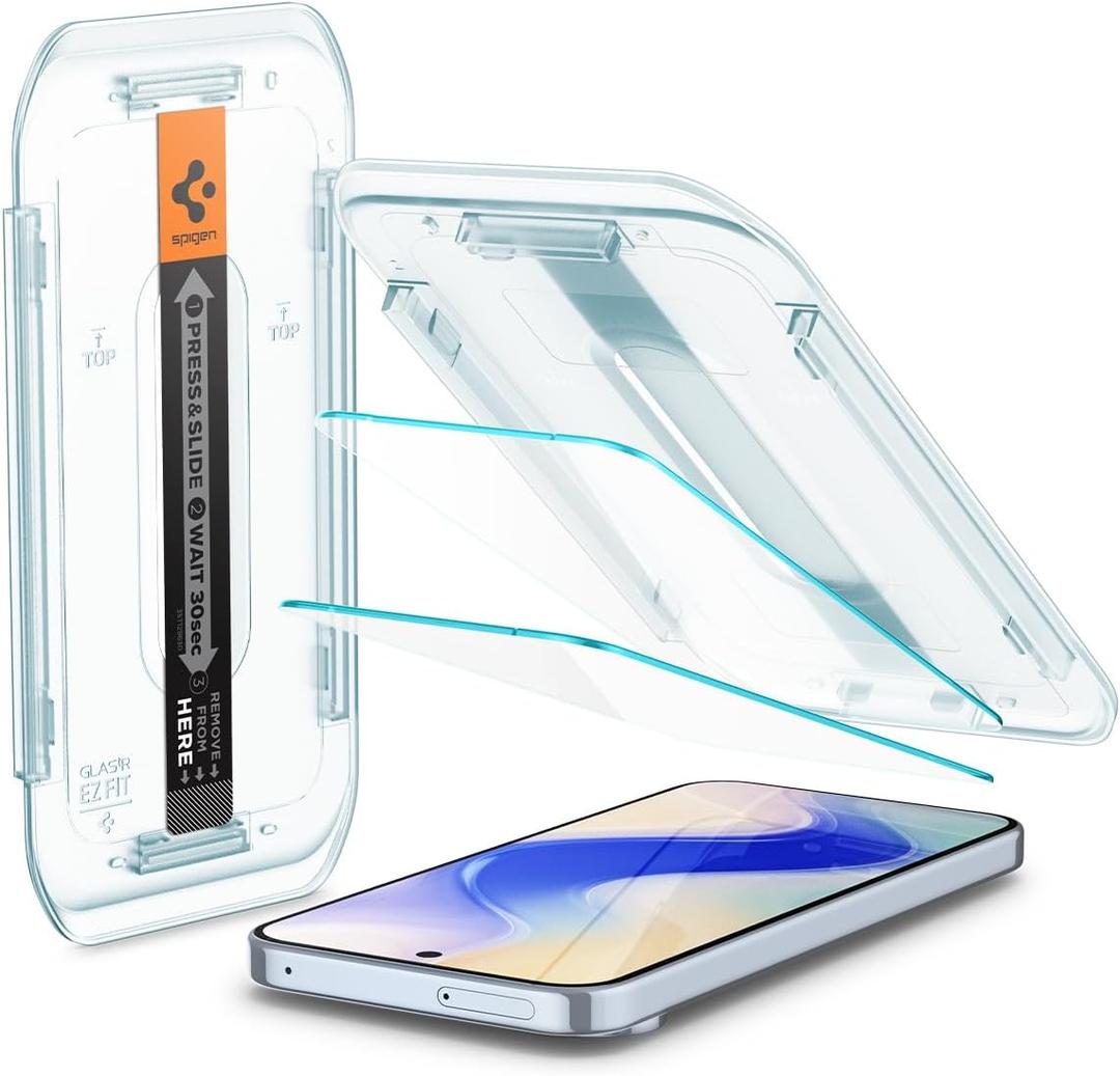 Spigen AluminaCore Tempered Glass Screen Protector [GlasTR EZ FIT] designed for Pixel 10 Pro XL | Pixel 9 Pro XL [2 Pack] 9H+ Hardness, Aluminum-Enhanced Durability and Impact Resistance
