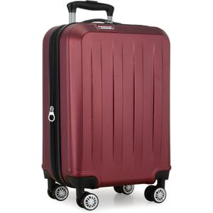 Elite Luggage Expandable Hardside Spinner Luggage, Burgundy, 21" Carry-on, 1 Piece