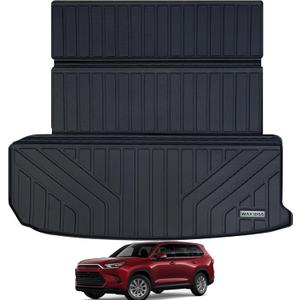 Large Trunk Mat for 2024 Toyota Grand Highlander & Fit Lexus TX (Not Fit Left Side with Speaker), TPE All Weather Cargo Liner Accessories, Waterproof Rear Cargo Liners Easy to Clean (Large Trunk MatFoldable)