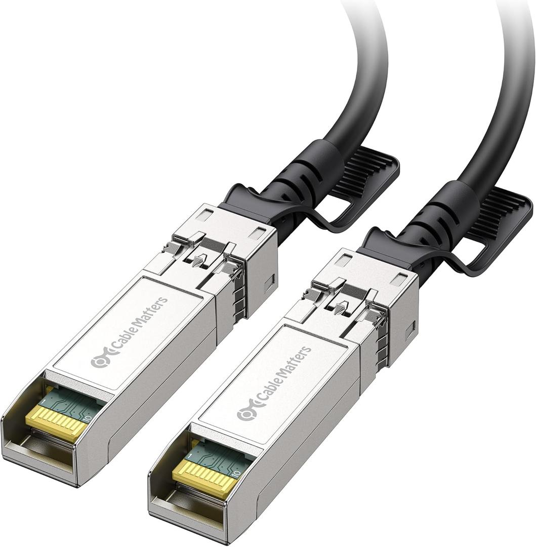 Cable Matters 10Gbps DAC Twinax SFP Cable - 1m / 3.3ft, 10GBASE-CU Passive Direct Attach Copper Twinax SFP+ Cable, Compatible with Cisco, Ubiquiti, Huawei, Netgear, & Supermicro Devices