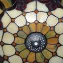 Tiffany Lamp Shade Replacement Only 12X6 Inch Stained Glass Style Lampshade with Cap fit for Table lamp Pendant Light Ceiling Fixture (Red)