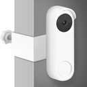 No Drill Anti-Theft Mount for Google Nest Doorbell (Battery), Easy Installation Adjustable Doorbell Mount for Apartments, Rentals and Dorms (White)