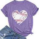 Baseball Shirts Women Baseball Mom Tshirt Baseball Heart Graphic Tee Game Day Gifts Funny Short Sleeve Tops size XL