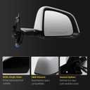 Dasbecan Side Rear View Mirror Compatible with 2020-2024 Tesla Model Y Power Heated Power Folding with Mirror Memory Right Passenger Side #1594112-00-C 159411200C (White 13pin)