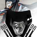 Dirt Bike Headlight Kit,Pit Bike Headlight,Universal Motorcycle Headlight,Headlamp Frontlight,Motorcycle Head Lamp Kit for Most Dirt Pit Bike (black, NormalXWLIGA)