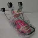 Fash N Kolor My First Doll Stroller With Basket – Pink Off-White Foldable Doll Stroller – Fits Up To 18" Dolls, 2 Free Magic Bottles Included