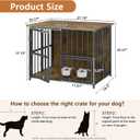 Hadulcet Foldable Dog Crate Furniture, No Assembly Indoor Dog Kennel with Storage Top, Wooden Dog Crate Table for Small to Medium Dogs, 27.55 Furniture Style Dog Cage with 2 Bowls Rustic Brown