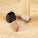8PCS Felt Chair Leg Floor Protectors Rectangular Chair Leg Caps for Bed Chair Furniture Leg Protectors, Black Bar Stool Floor Protectors for Hardwood Floors, Fit Length 1.3"-1.7", Width 0.9"-1.2"