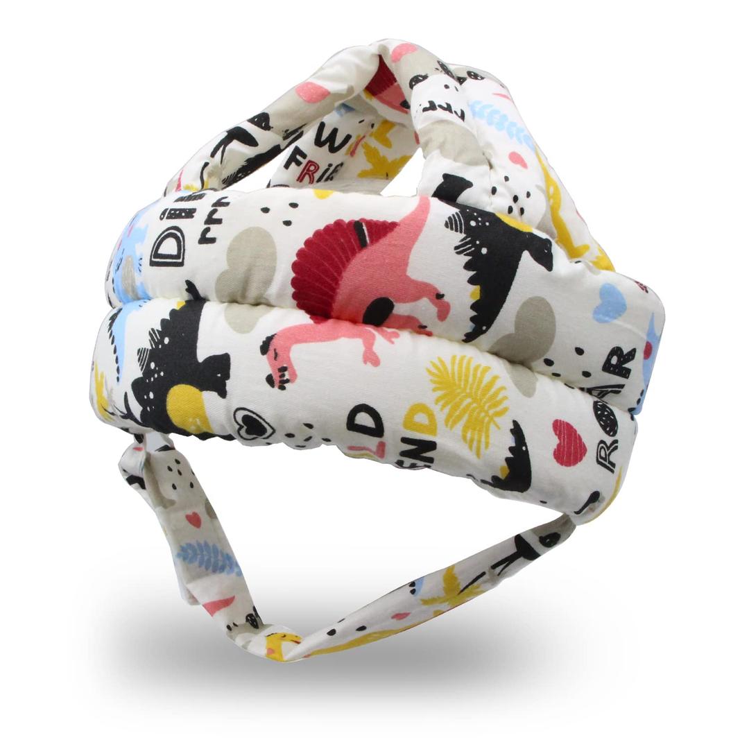 Baby Head Protector Baby Helmet for Crawling Walking, No Bumps Safety Head Adjustable Protective Cap for Walking, Playing (Dinosaur A)
