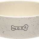 Pearhead Woof Ceramic Dog Bowl, Gifts for Pet Owners, Holds 3 Cups, Dog Gift, Medium Water and Food Dish, Microwave and Dishwasher Safe