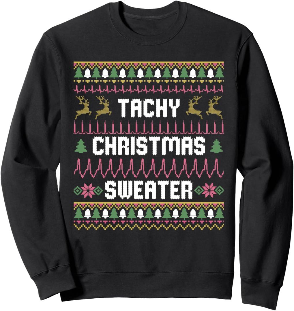 Tachy Nurse Ugly Christmas Sweater Medical Cardiac Icu Xmas Sweatshirt, 2XL Unisex