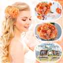 Cindeer 200 Pcs Fake Flower Heads for Crafts Mini Flower Heads Faux Rose Artificial Daisy Blossom Decorative Flowers for Home Bride Bridesmaid Wedding Centerpiece, 2-7 cm(Orange)